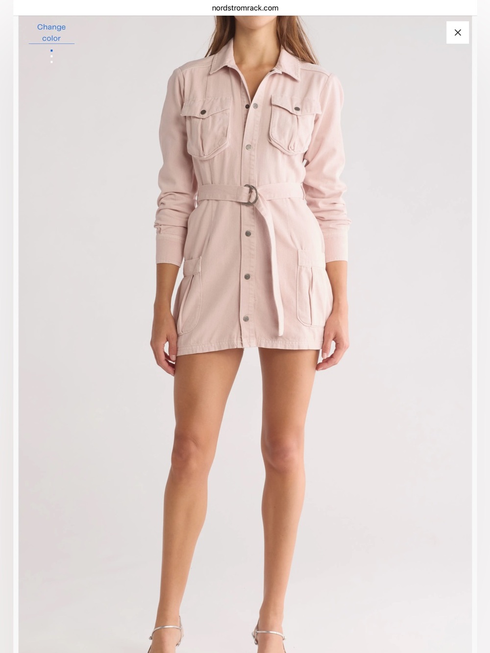 Ksubi Hazard Boilerdress blush cotton shirt dress Size Small New with tag